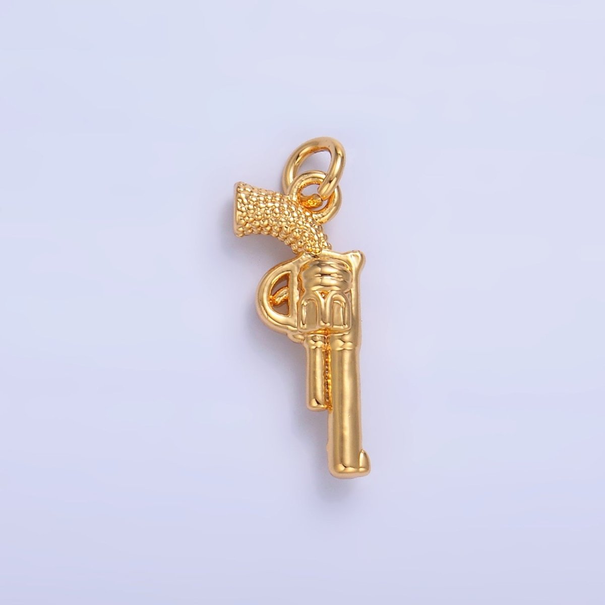 24K Gold Filled Riffle Gun Multidimensional 3D Charm in Gold & Silver | W798