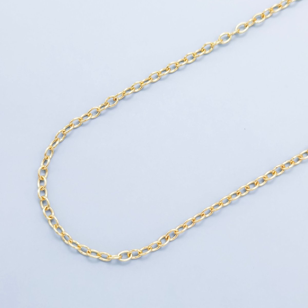 24K Gold Filled Rolo Link Chain, 5X4mm Rolo Chain, Dainty Rolo Chain by Yard, Rolo Chain For Jewelry Making, Necklace, Bracelet, Anklet Supply Component |  ROLL-191 Clearance Pricing