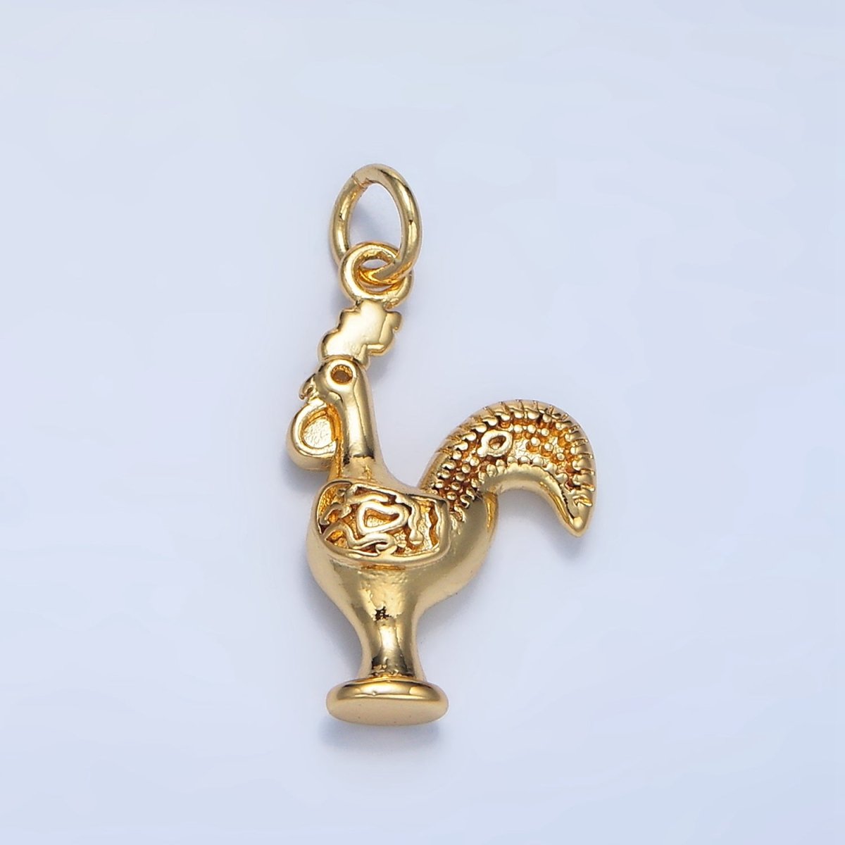 24K Gold Filled Rooster Chicken Artisan Animal Charm | X864