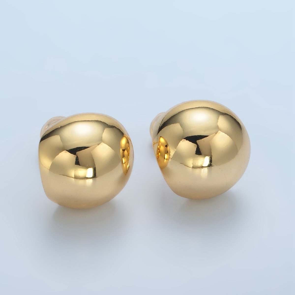 24K Gold Filled Round Dome Mini Stud Earrings | AD632