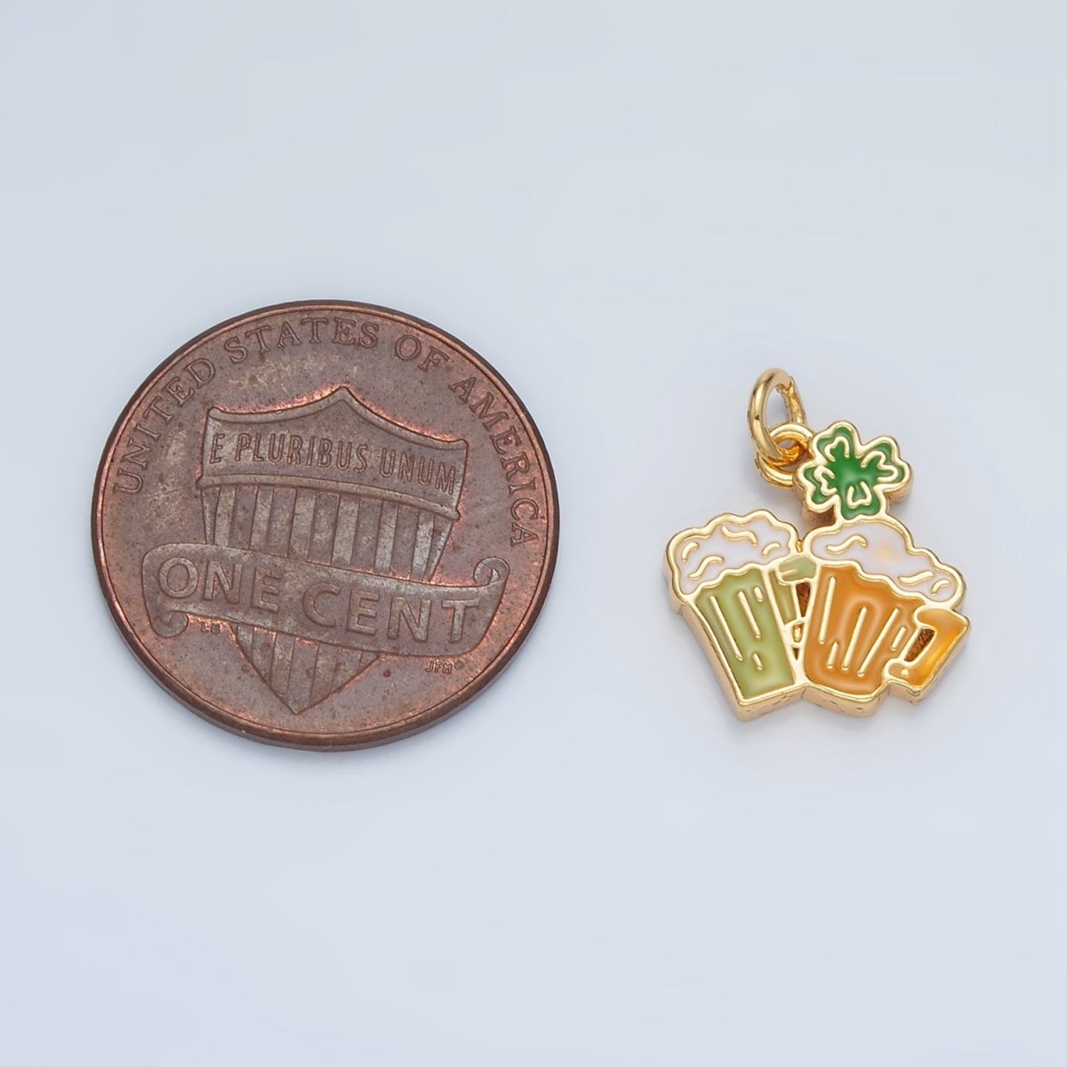 24K Gold Filled Saint Patrick's Day Beer Alcohol Drink Charm in Gold & Silver | N873