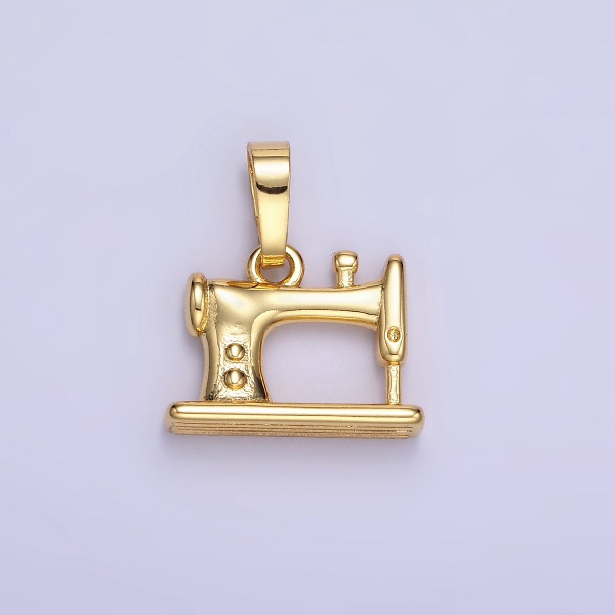 24K Gold Filled Sewing Machine Minimalist Appliance Pendant | AA1347