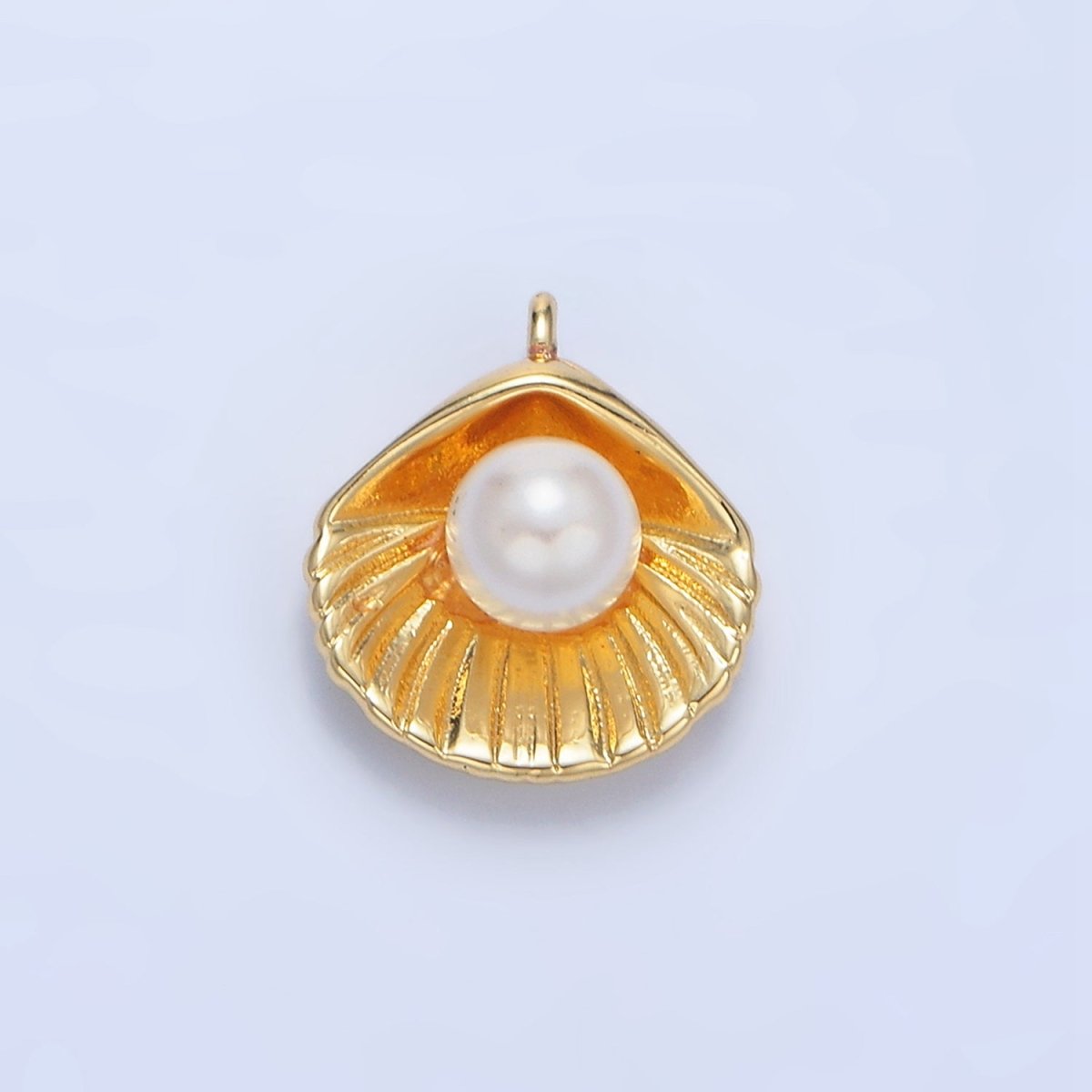24K Gold Filled Shell Pearl Clam Sea Shell Pendant | X865