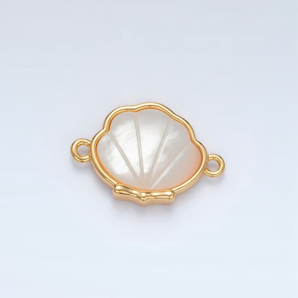 24K Gold Filled Shell Pearl Clam Shell Connector | F095