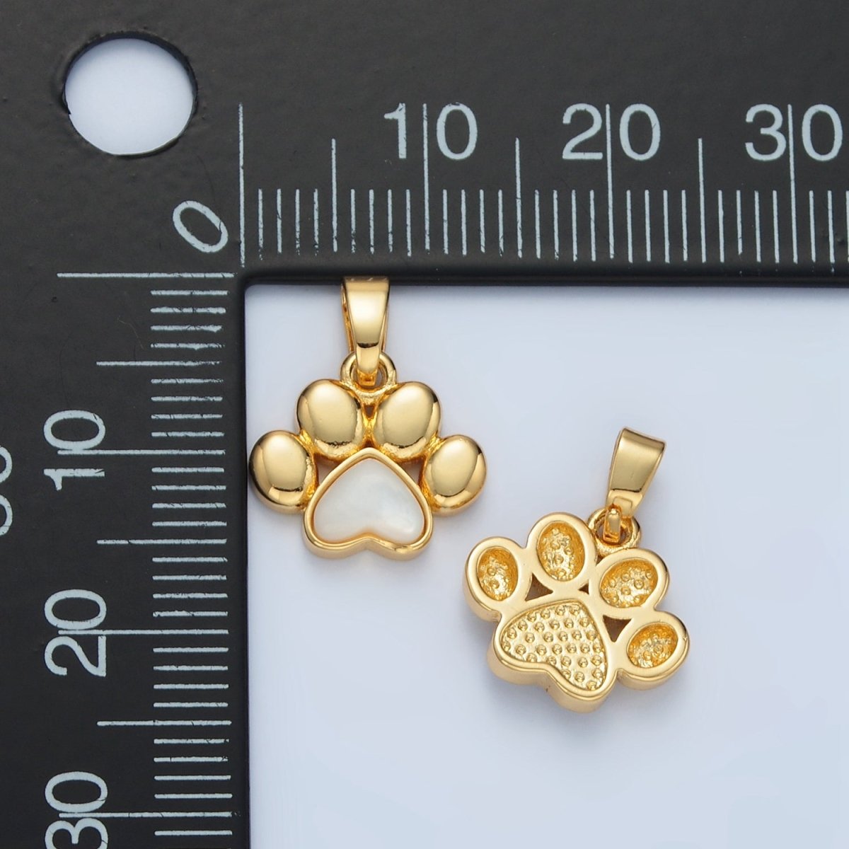 24K Gold Filled Shell Pearl Paw Print Pet Animal Pendant | I846