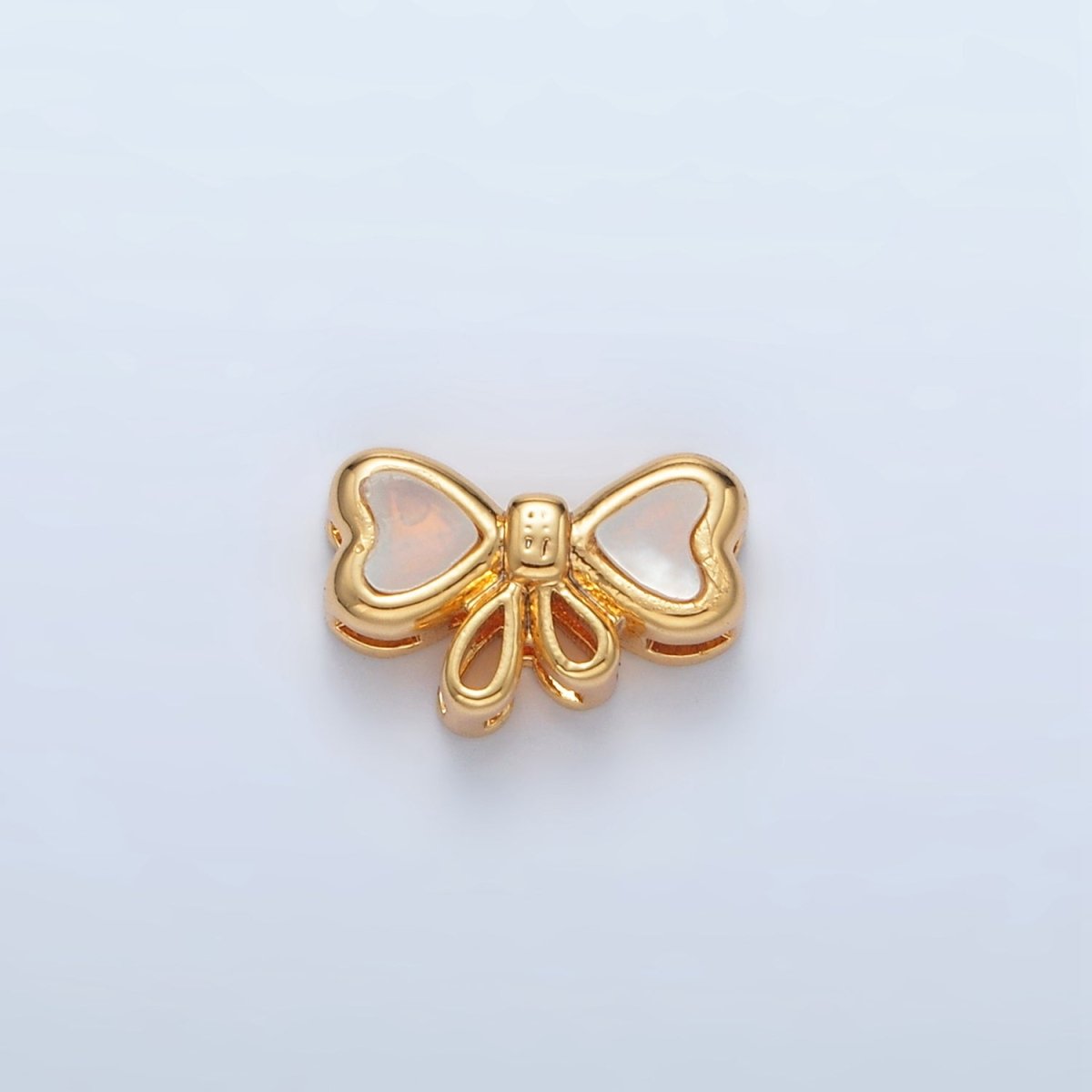 24K Gold Filled Shell Pearl Ribbon Bow Bead | B382