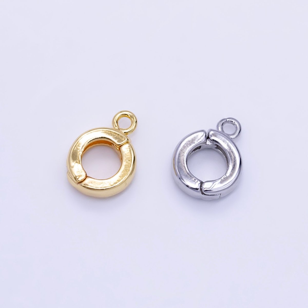 24K Gold Filled Snap Interchangeable Charm Holder Jewelry Making Supply in Gold & Silver | Z-916 Z-917