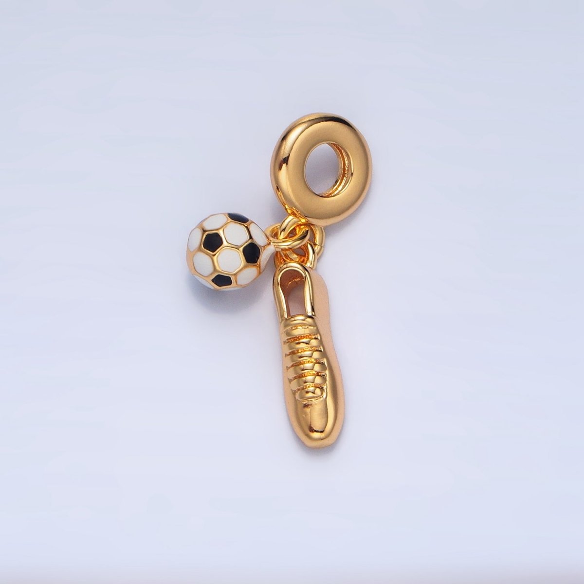 24K Gold Filled Soccer Football Shoes Ball Sports Equipment Rhondelle Drop Pendant | X783