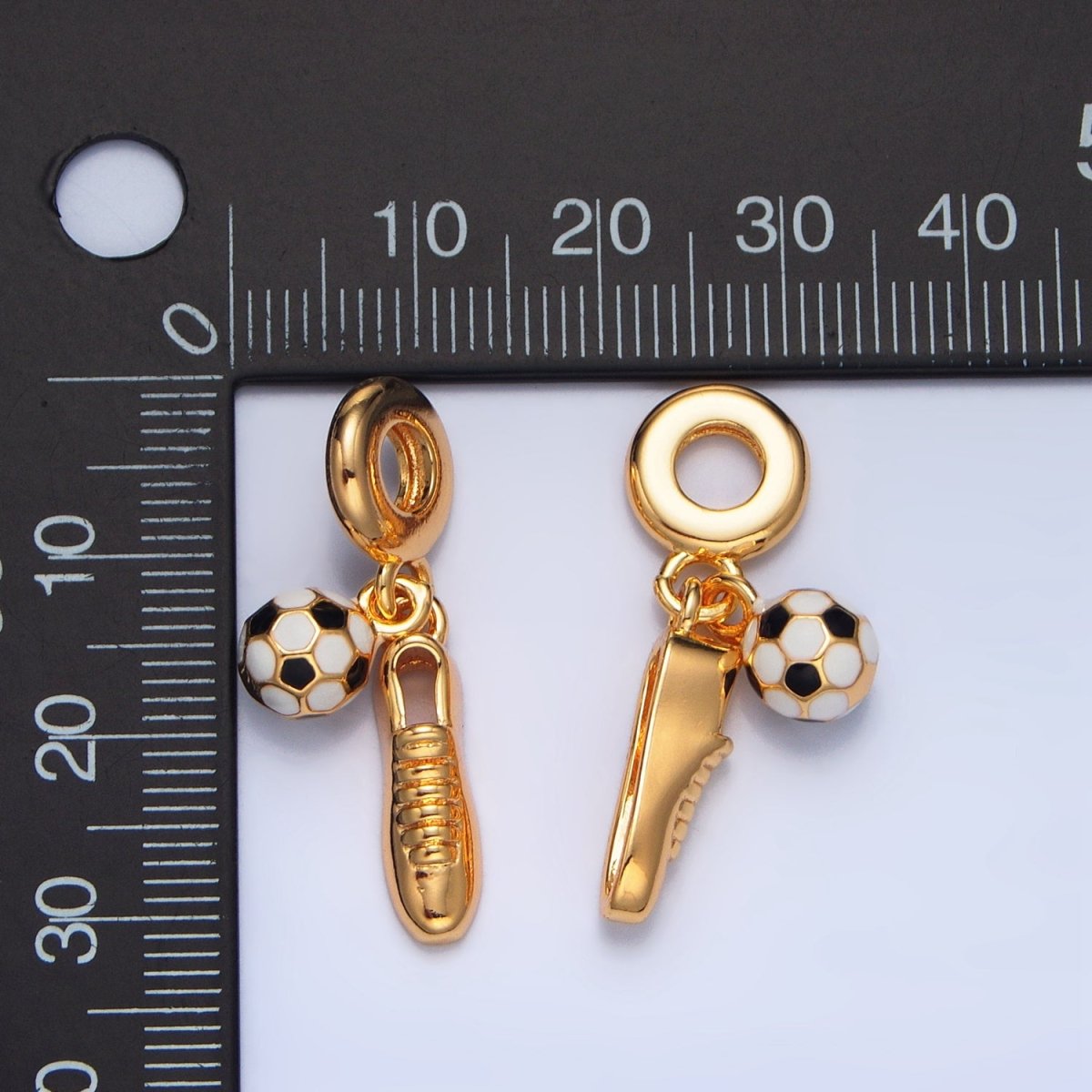 24K Gold Filled Soccer Football Shoes Ball Sports Equipment Rhondelle Drop Pendant | X783