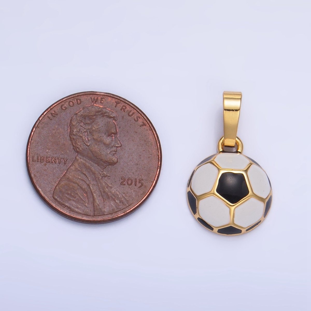 24K Gold Filled Soccer Football Sports Enamel Pendant | AA1018