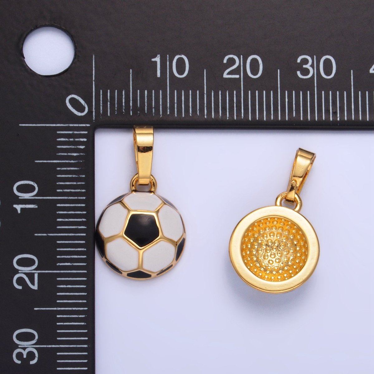 24K Gold Filled Soccer Football Sports Enamel Pendant | AA1018