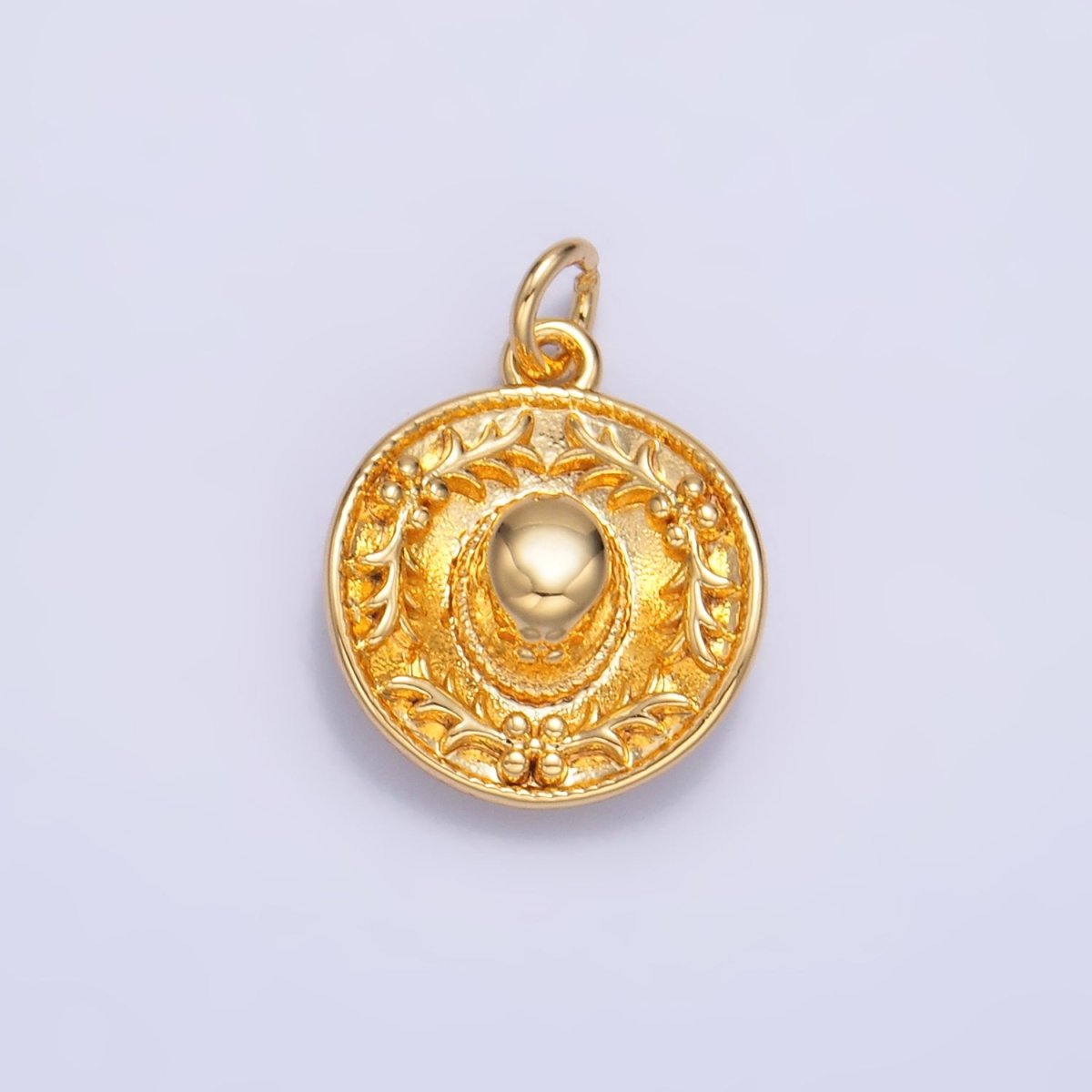 24K Gold Filled Mexican Sombrero Hat Multidimensional Charm in Gold & Silver | W363