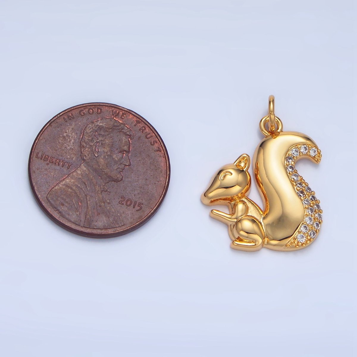 24K Gold Filled Squirrel Micro Paved CZ Animal Charm | X840