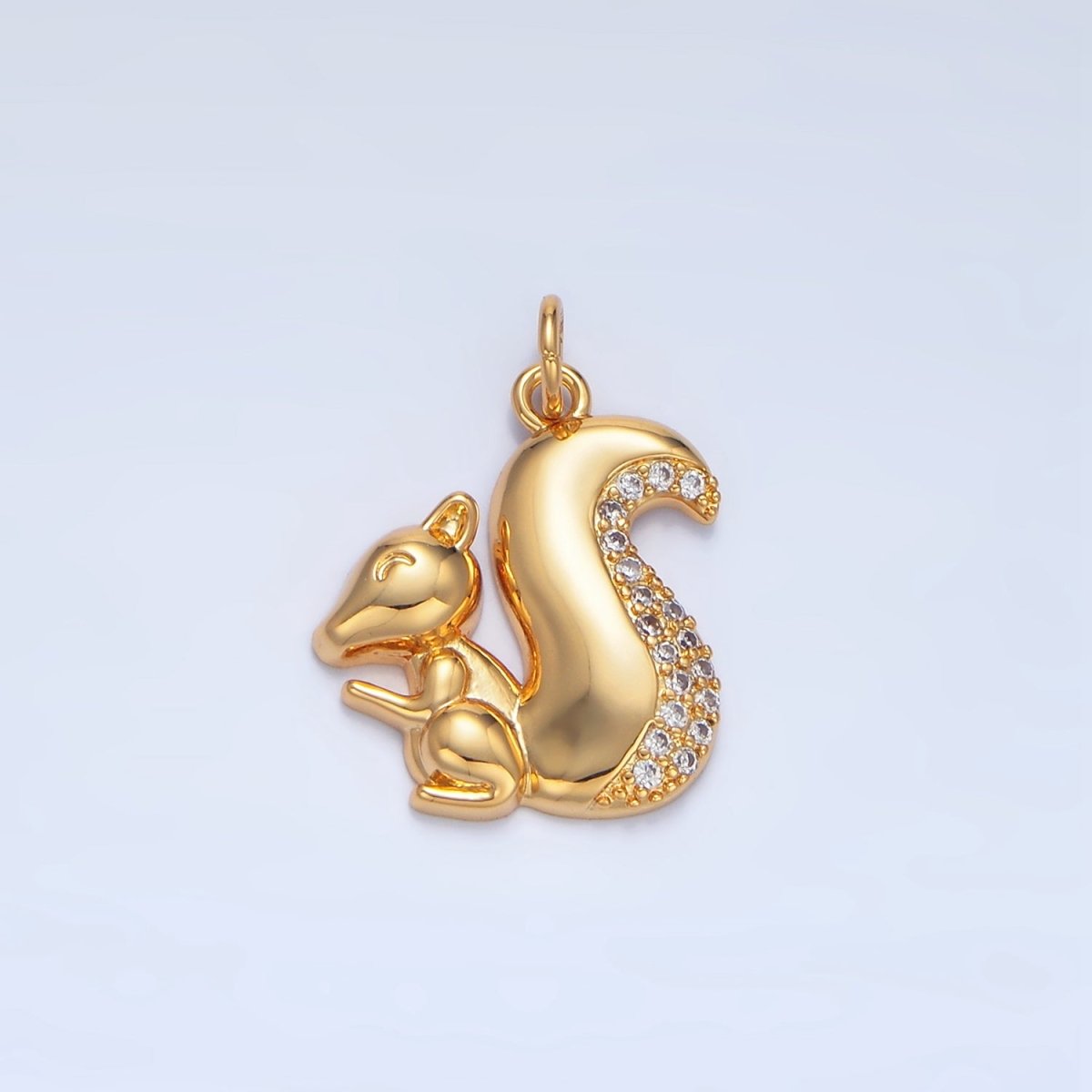 24K Gold Filled Squirrel Micro Paved CZ Animal Charm | X840