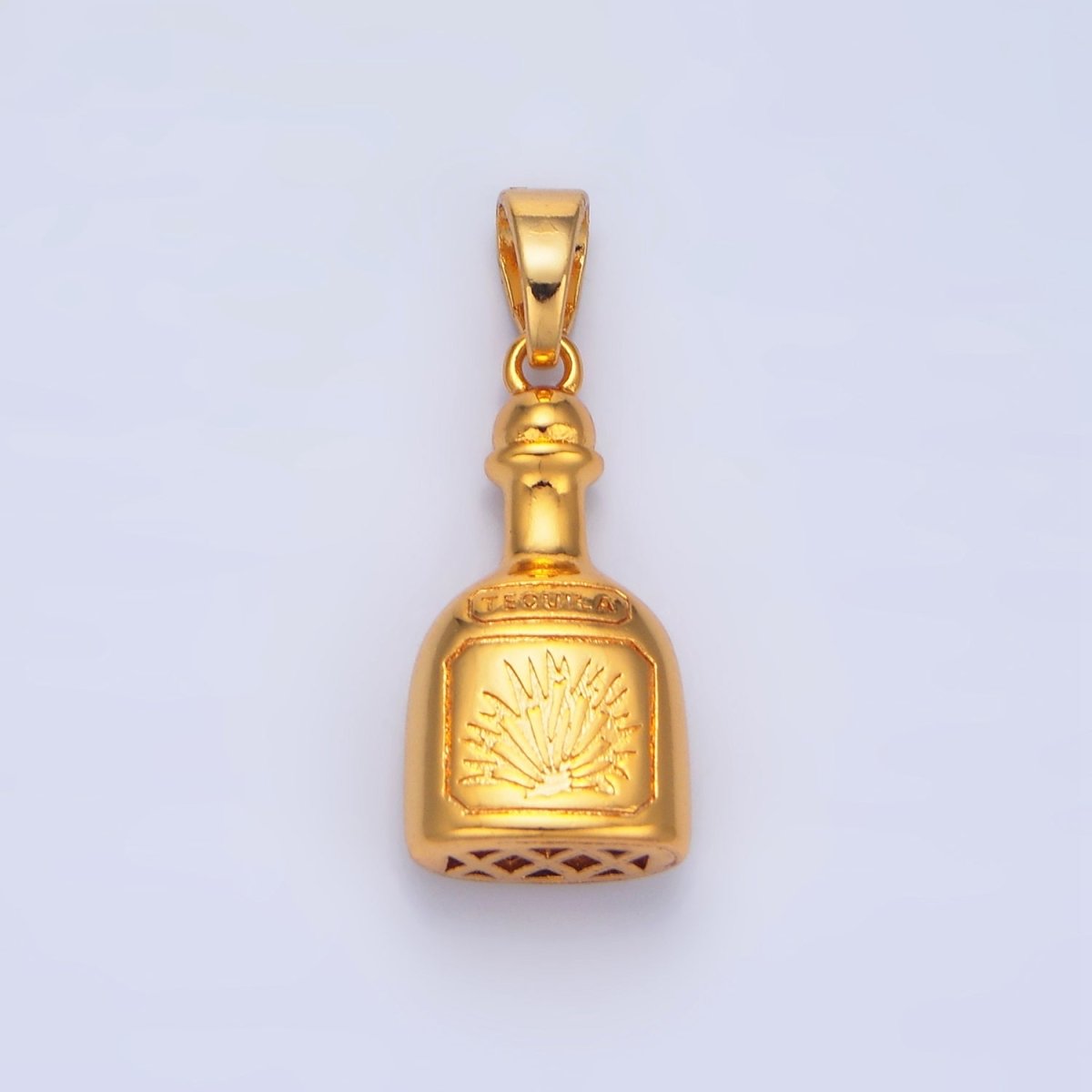 24K Gold Filled Tequila Bottle Drink Pendant in Gold & Silver | I858