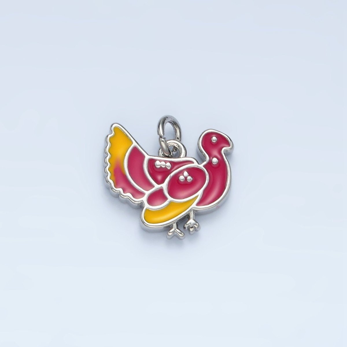 24K Gold Filled Thanksgiving Turkey Bird Charm in Gold & Silver | N460
