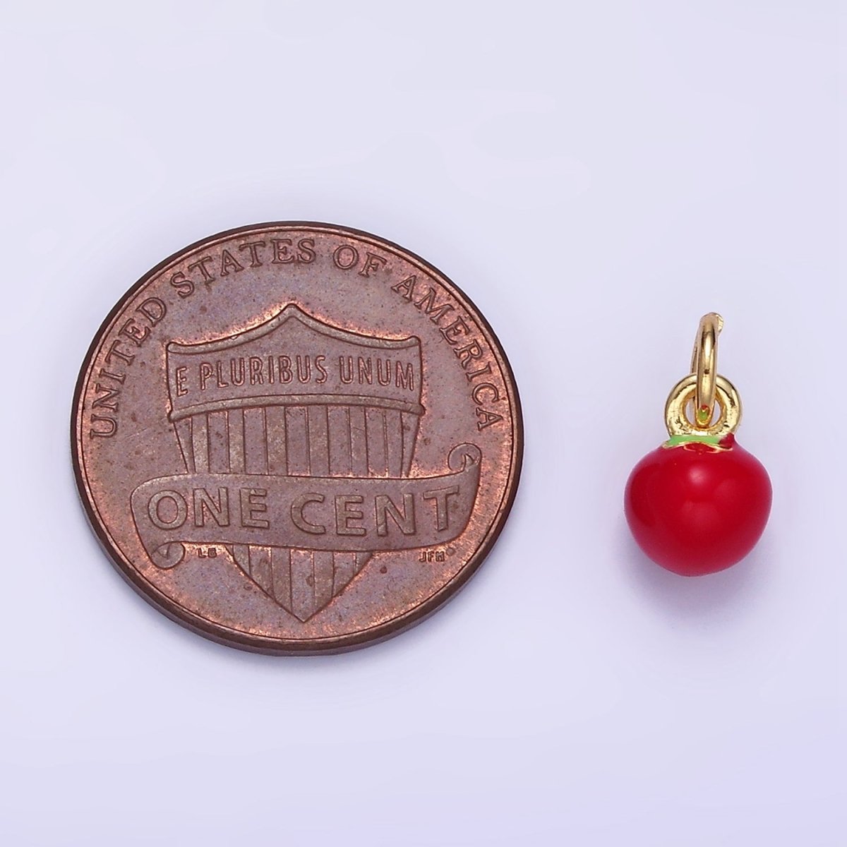 24K Gold Filled Tomato Vegetable Enamel Mini Charm | C651