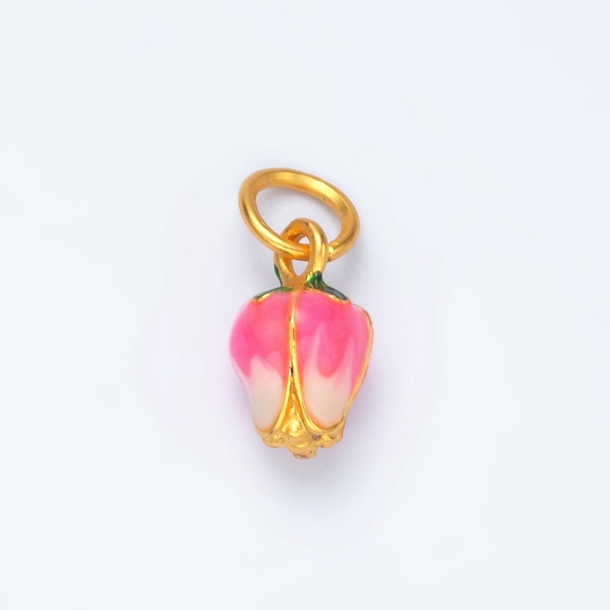 24K Gold Filled Mini Tulip Flower Enamel Charm | M154