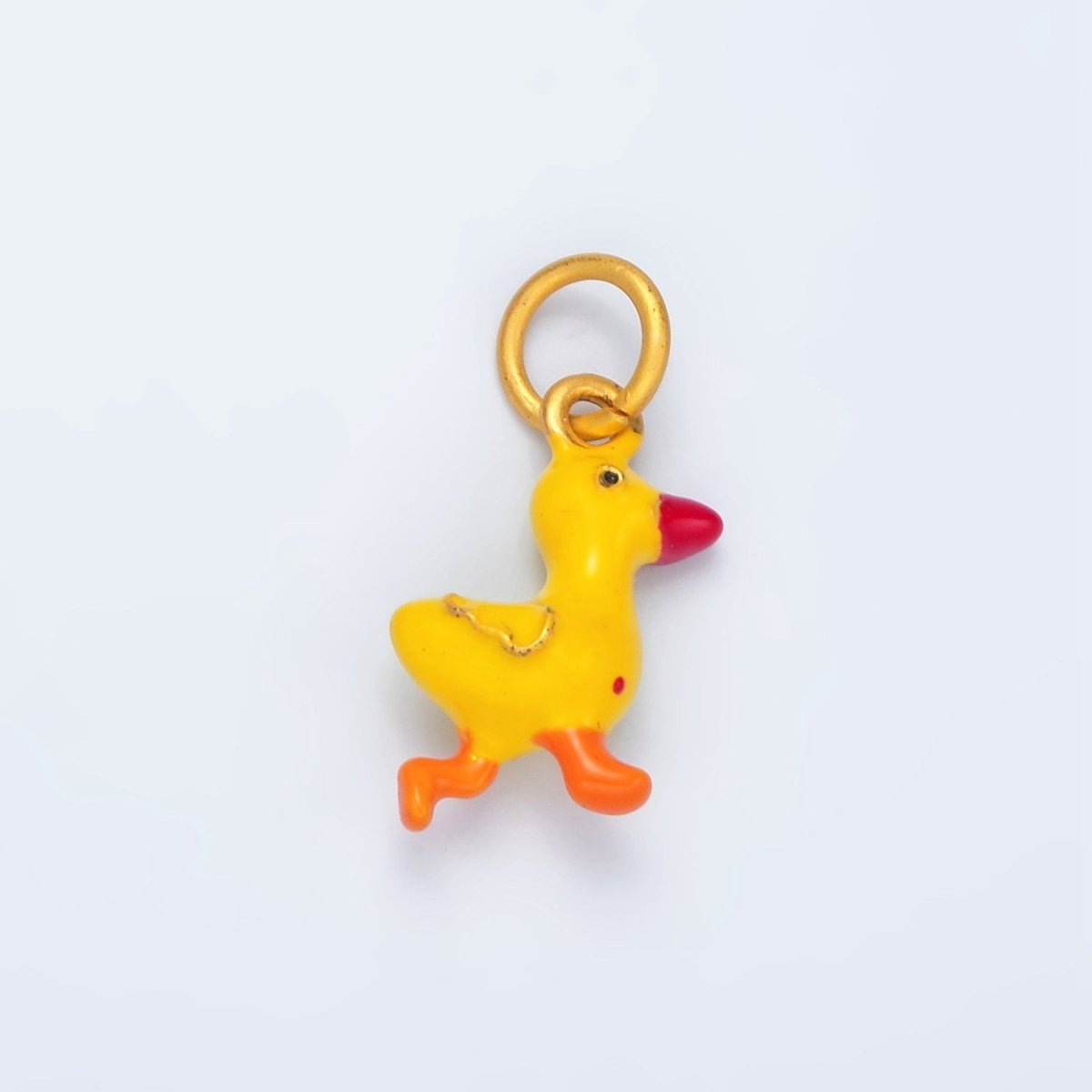 24K Gold Filled Walking Yellow Duck Enamel Charm | M145