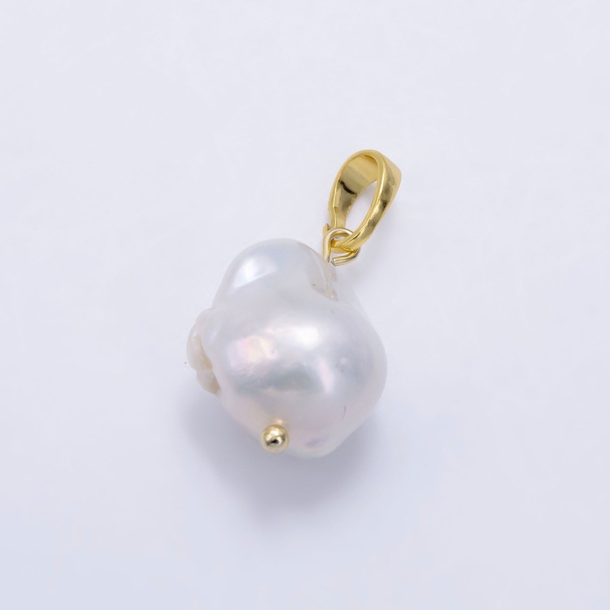 24K Gold Filled White Baroque Freshwater Pearl Pendant | P1885