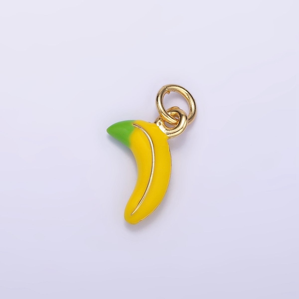 24K Gold Filled Yellow Banana Fruit Enamel Mini Charm | C608