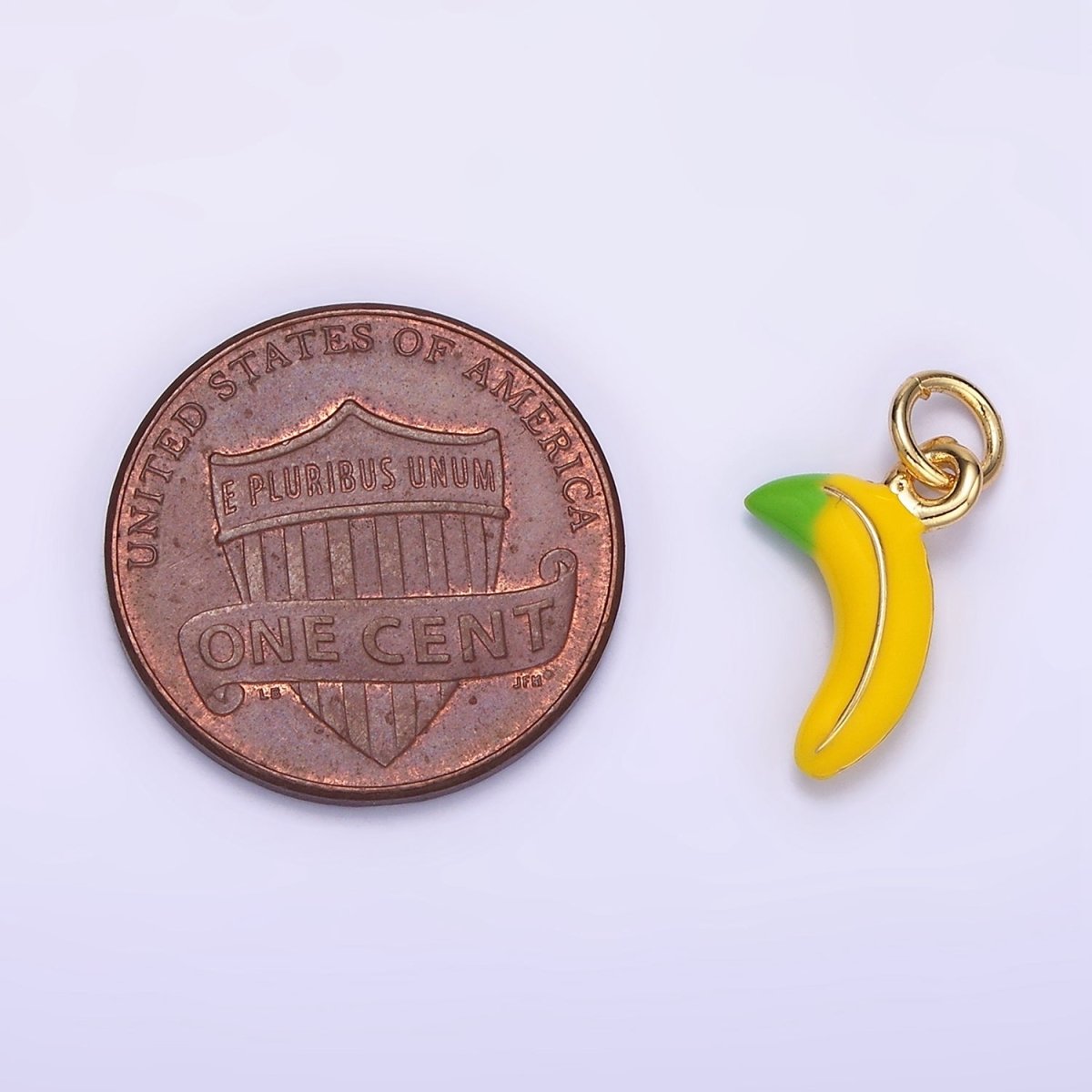 24K Gold Filled Yellow Banana Fruit Enamel Mini Charm | C608