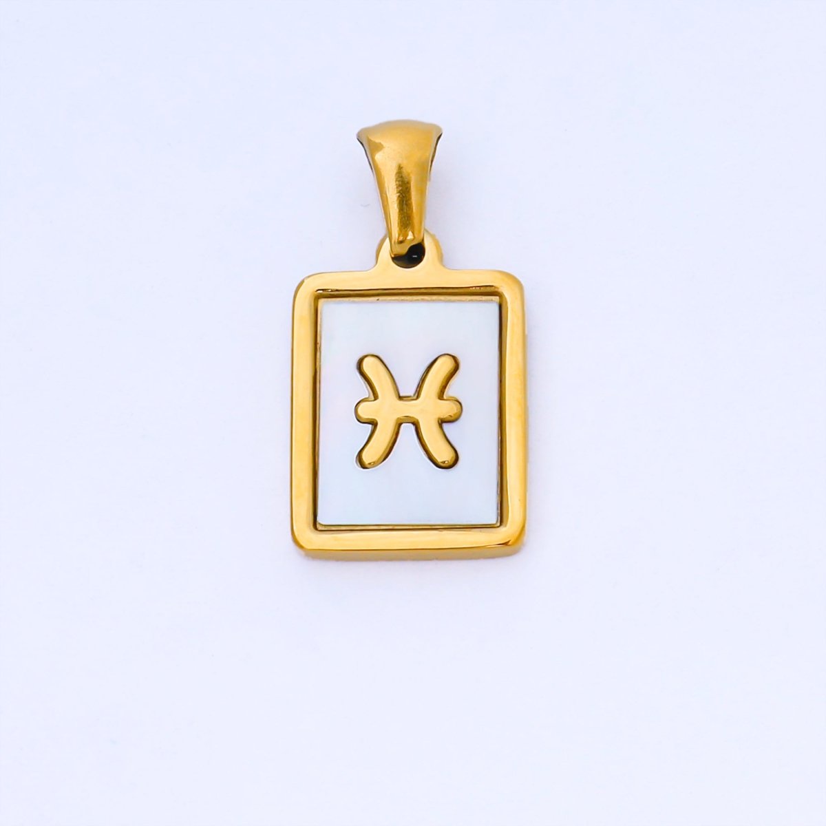24K Gold Filled Zodiac Sign Shell Pearl Tag Astrology Horoscope Stainless Steel Pendants | A-A1809-A-A1814