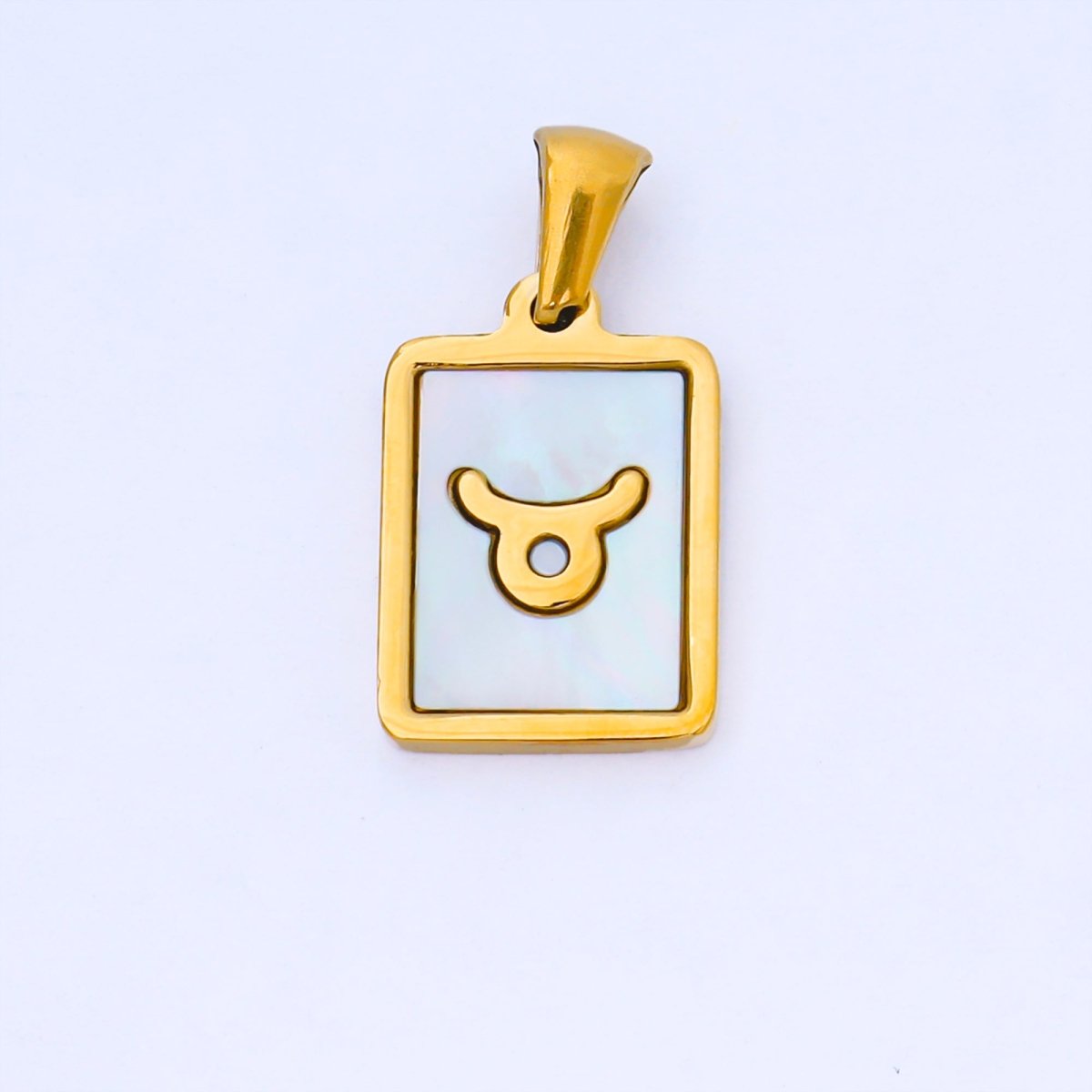 24K Gold Filled Zodiac Sign Shell Pearl Tag Astrology Horoscope Stainless Steel Pendants | A-A1809-A-A1814