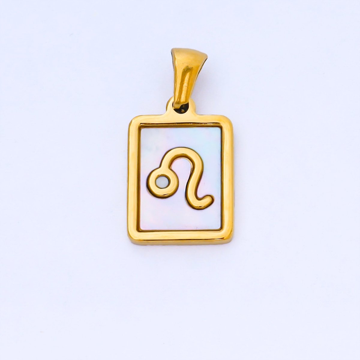 24K Gold Filled Zodiac Sign Shell Pearl Tag Astrology Horoscope Stainless Steel Pendants | A-A1809-A-A1814