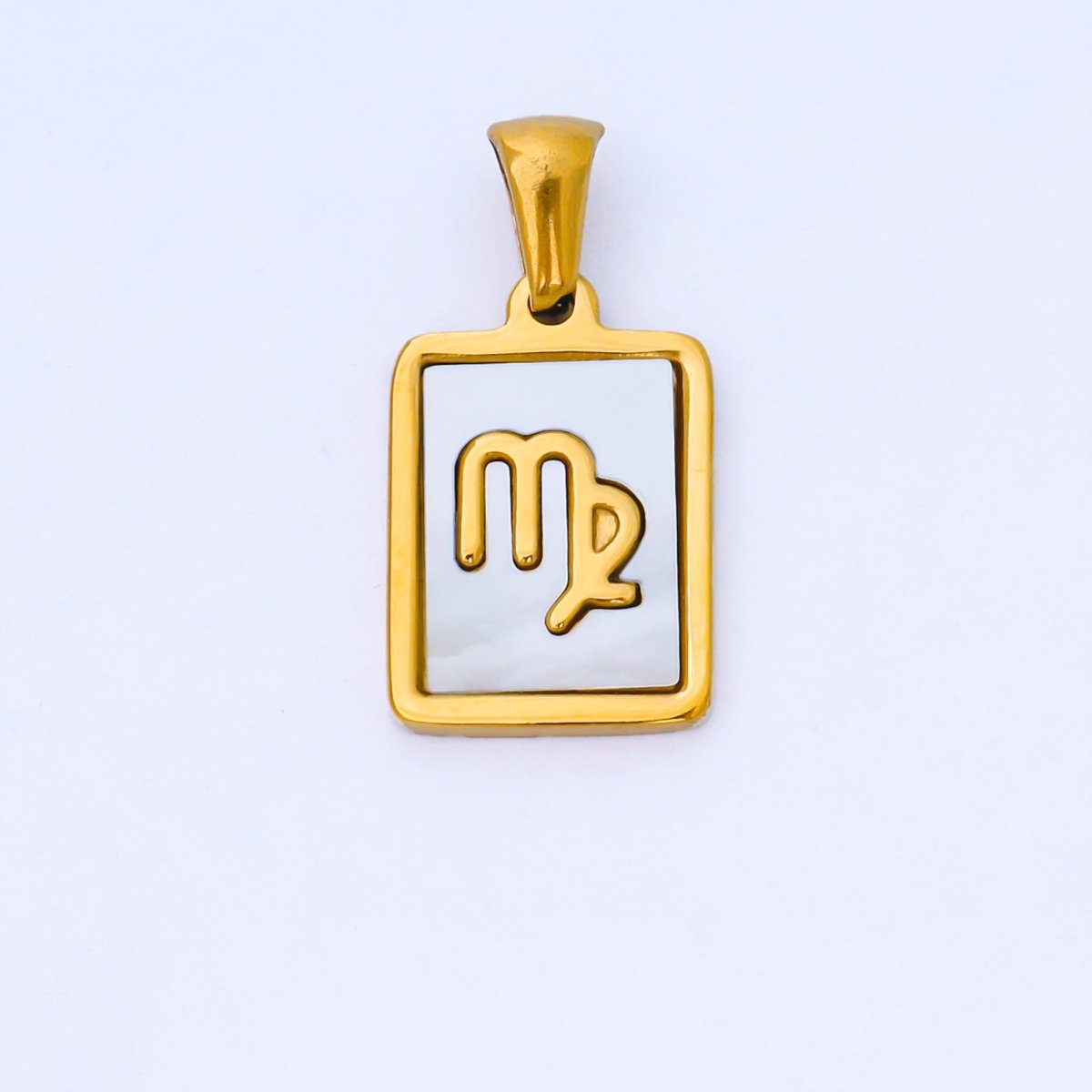 24K Gold Filled Zodiac Sign Shell Pearl Tag Astrology Horoscope Stainless Steel Pendants | A-A1809-A-A1814