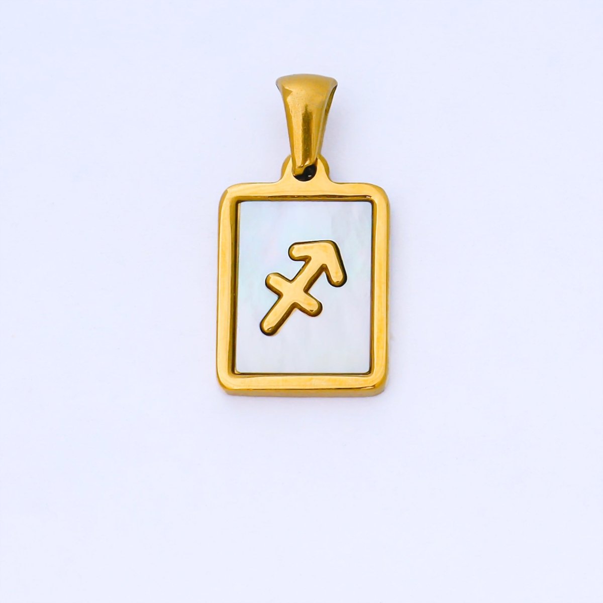 24K Gold Filled Zodiac Sign Shell Pearl Tag Astrology Horoscope Stainless Steel Pendants | A-A1809-A-A1814