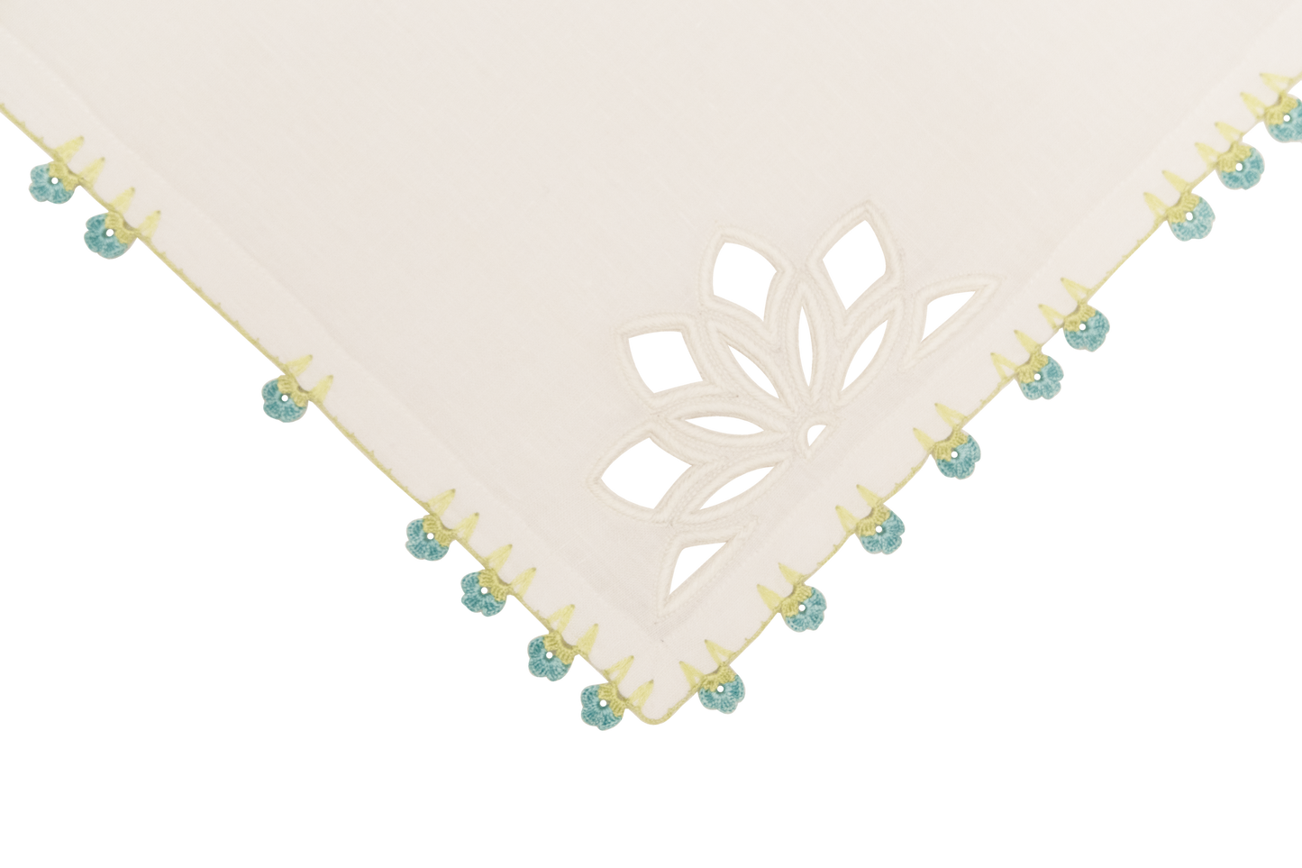 Hand Embroidered & Crochet Placemats 14" × 18" (Set of 4)