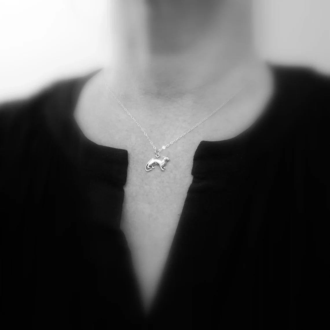 Tiny Ferret Necklace – Sterling Silver Pet Charm on 16" Chain