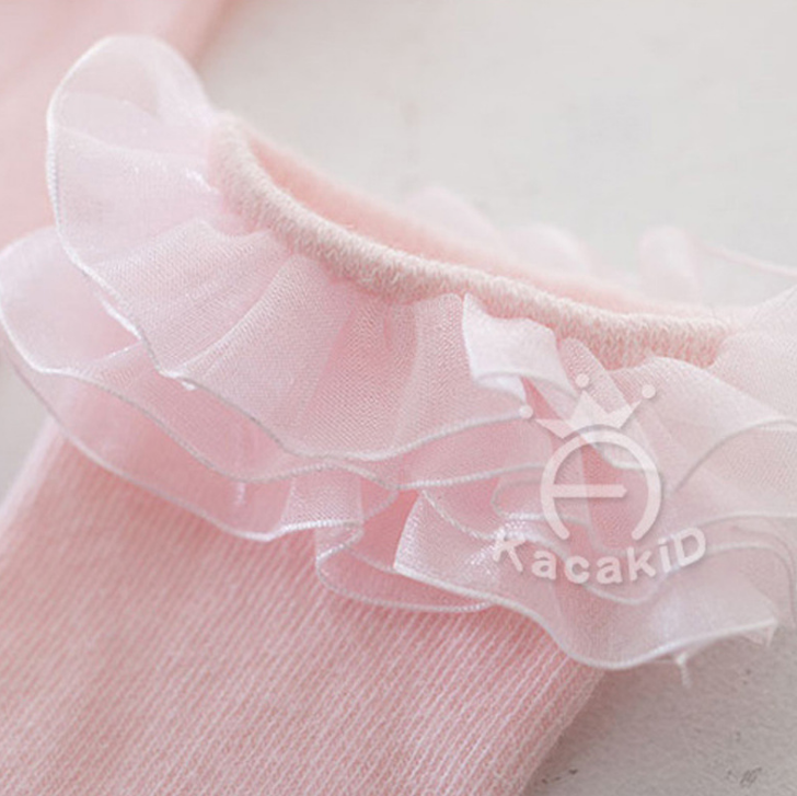 Non-Slip Baby Socks, Lace Ankle Socks for Kids