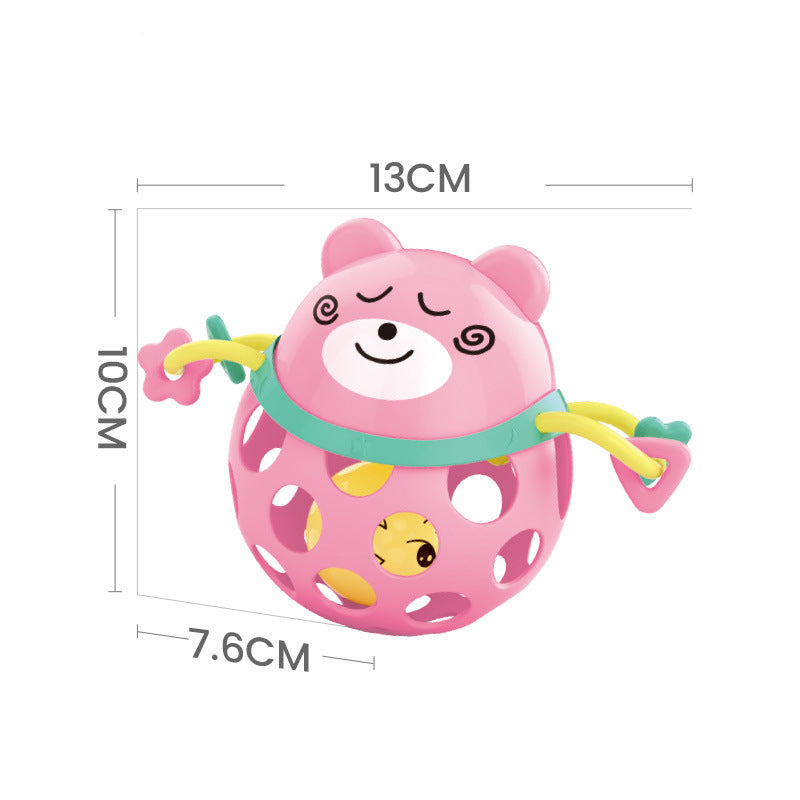 Baby Hand Rattle Toy with Soft Rubber Teether Ball