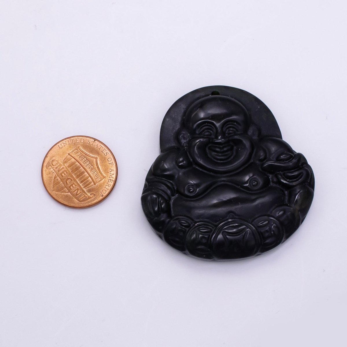 45mm Black Onyx Natural Gemstone Buddha Religious | AH357