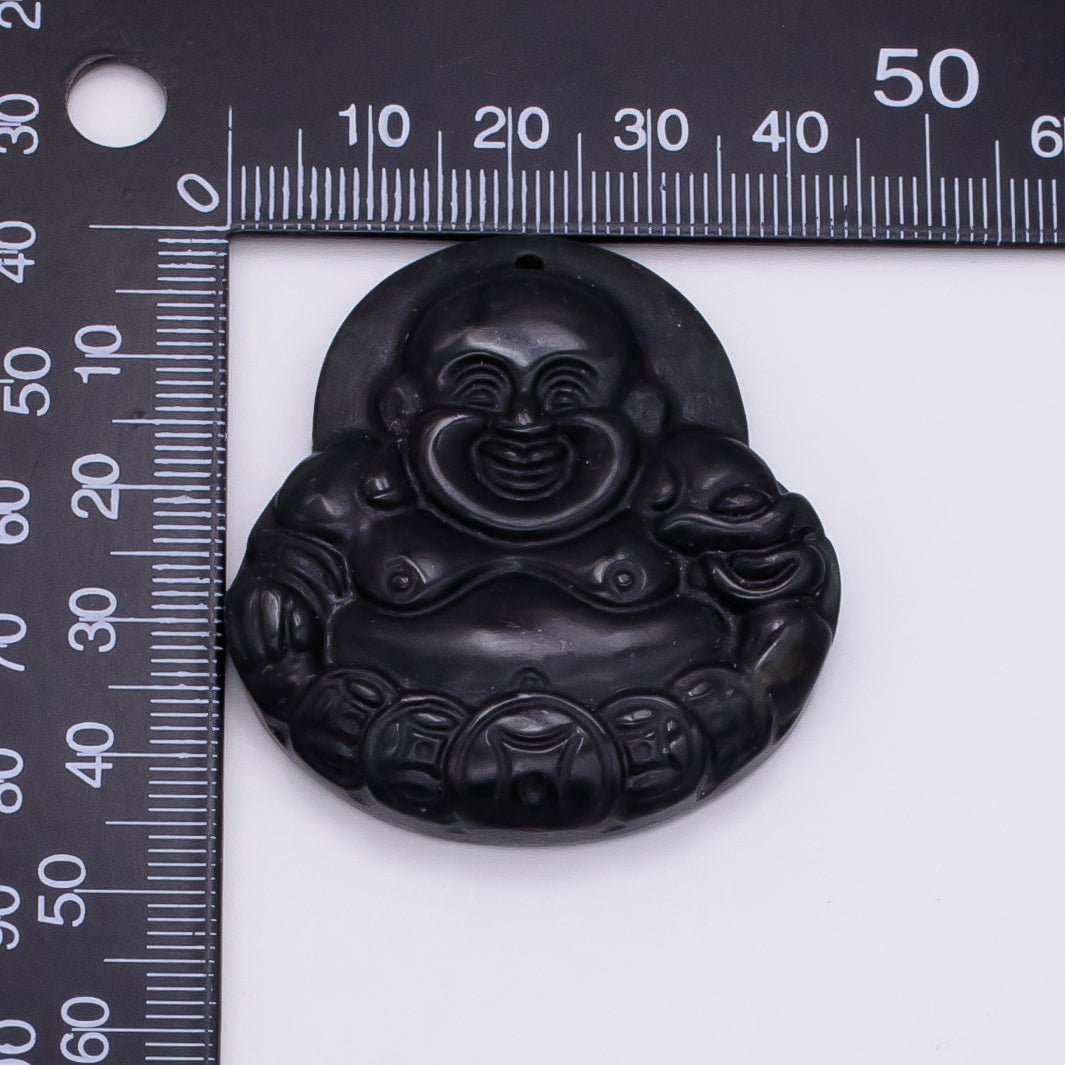 45mm Black Onyx Natural Gemstone Buddha Religious | AH357