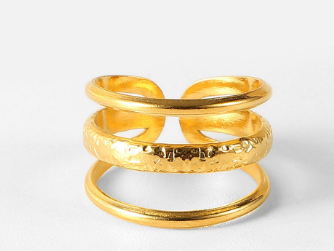 Stainless Steel Three-Layer No Pigment Ring