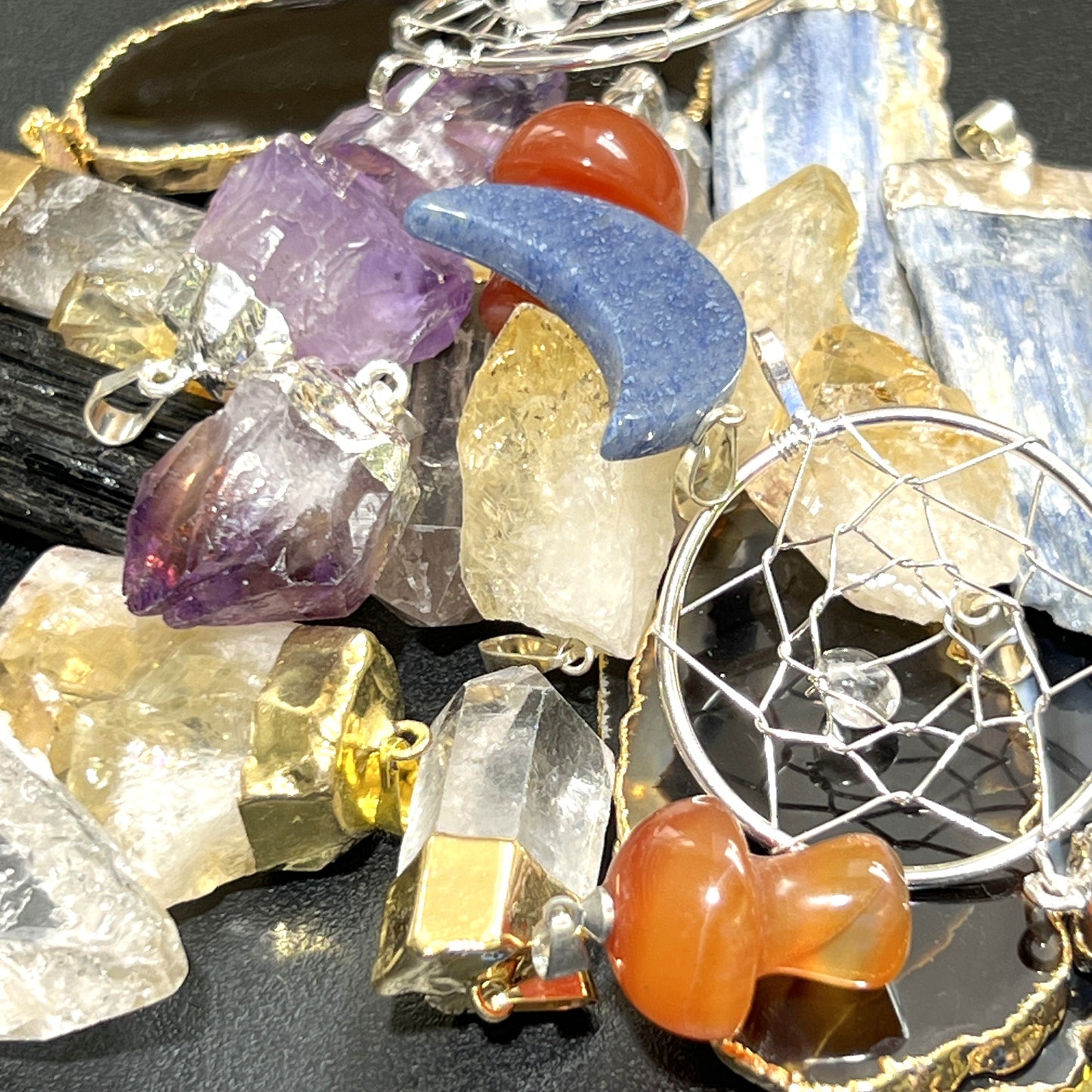 Clearance Sale Assorted Crystal Pendant Mystery Mix (10 pcs) Gift Set Wholesale Gemstone Jewelry Necklace