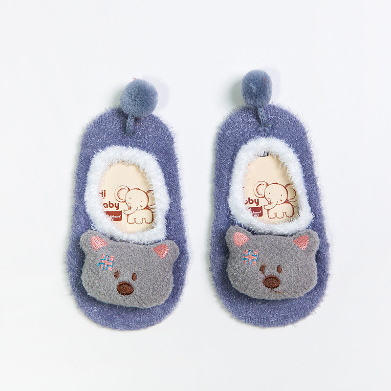 Cute Cartoon Feather Non-Slip Baby Socks for Kids