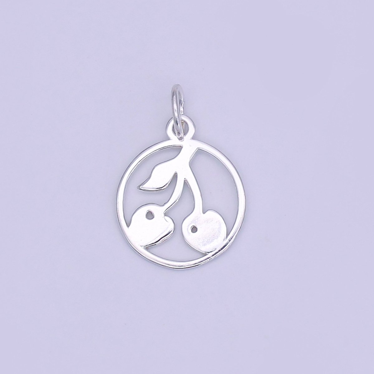 925 Sterling Silver Cherry Charm, Fruity Charm Silver Cherry Charm for Necklace Bracelet Earring, Fruit Charm SL-124