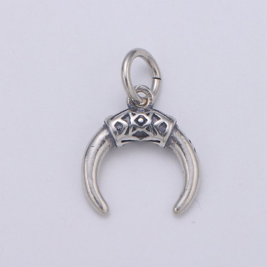 925 Sterling Silver Tusk Tooth Charm, Animal Charm Silver Tusk Charm for Necklace Bracelet Earring, Tooth Charm SL-128