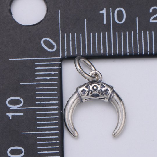 925 Sterling Silver Tusk Tooth Charm, Animal Charm Silver Tusk Charm for Necklace Bracelet Earring, Tooth Charm SL-128