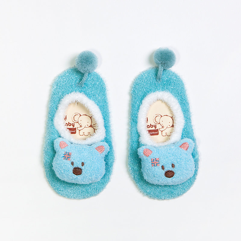 Cute Cartoon Feather Non-Slip Baby Socks for Kids