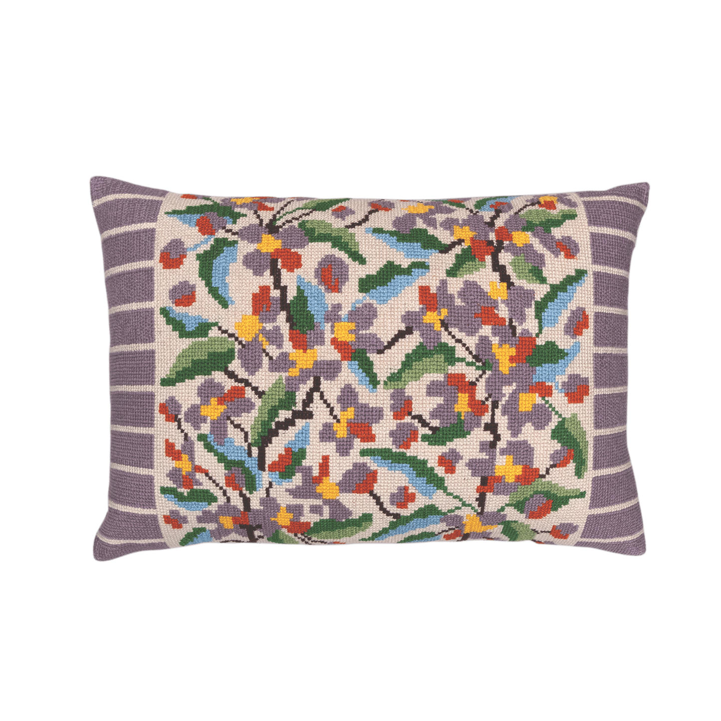 Hand Embroidered Cross-Stitch Pillow Cover 14" x 20"