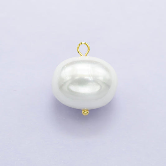16mm Fresh Water Pearl charm with 14K Gold filled Ball Pin, Potato Pearls Natural Pearls Handmade Loop 2mm loops Purple Pink White Pearl P-1580 P-1581 P-1582