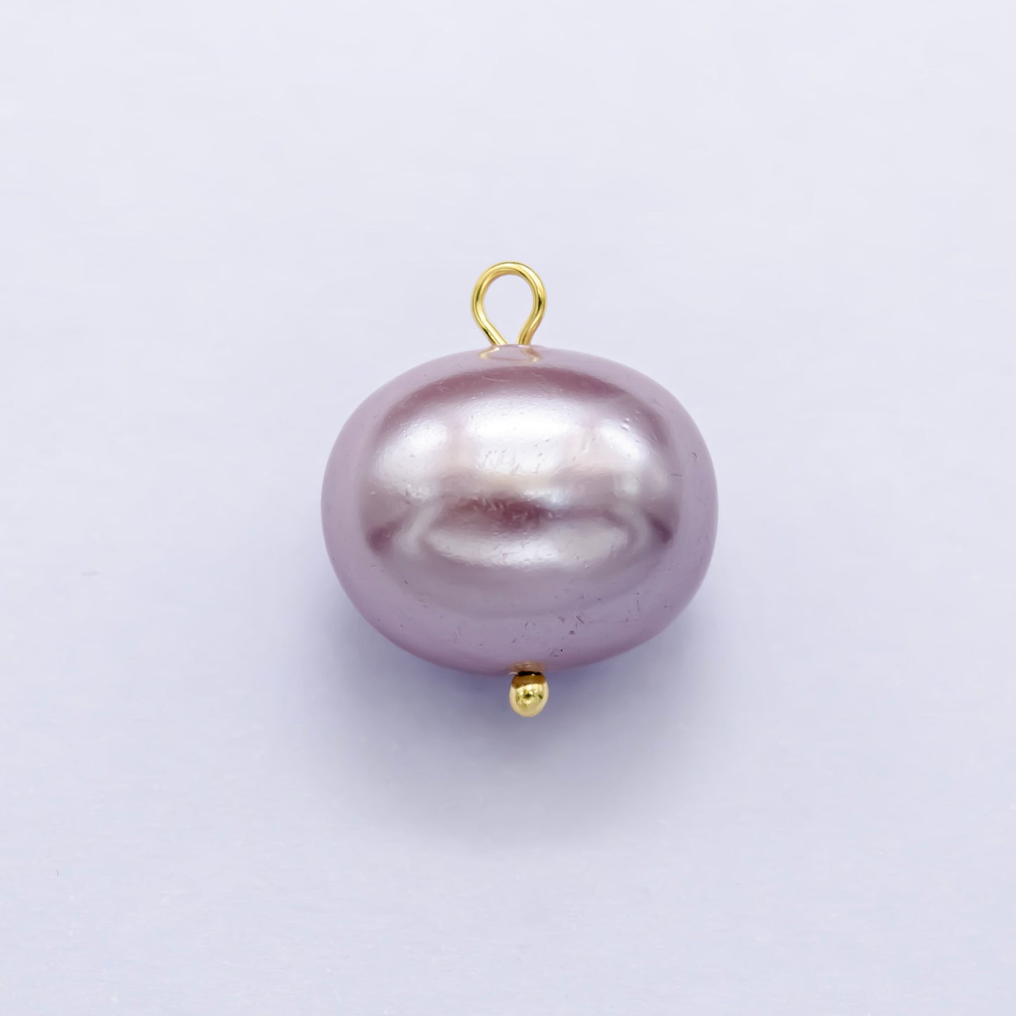 16mm Fresh Water Pearl charm with 14K Gold filled Ball Pin, Potato Pearls Natural Pearls Handmade Loop 2mm loops Purple Pink White Pearl P-1580 P-1581 P-1582
