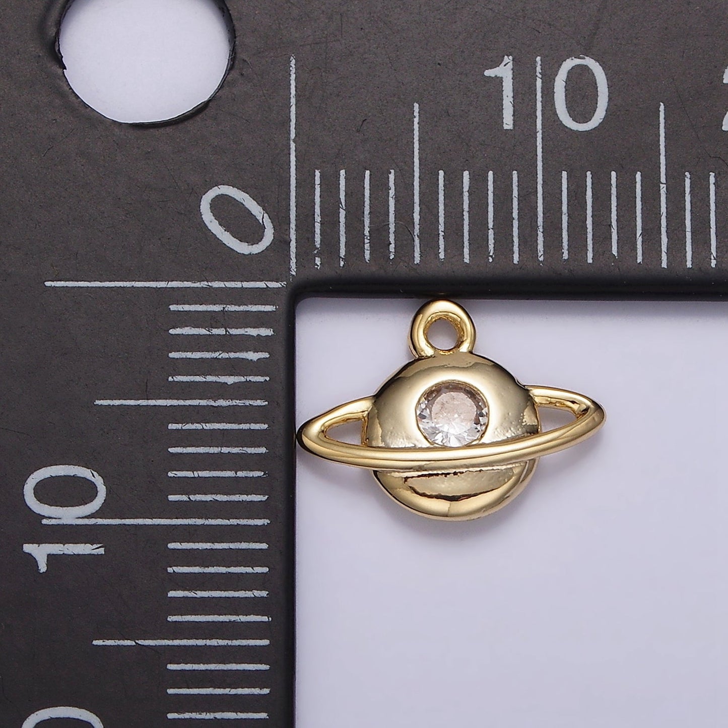 16K Gold Filled Planet Saturn Celestial Space Add-On Charm | N-961