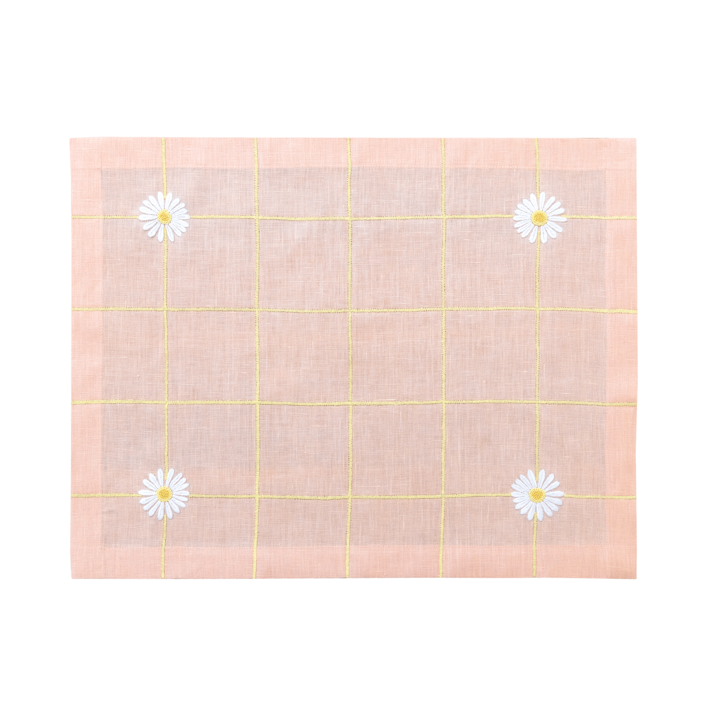 Hand Embroidered Trellis Placemats 14" × 18" (Set of 4)