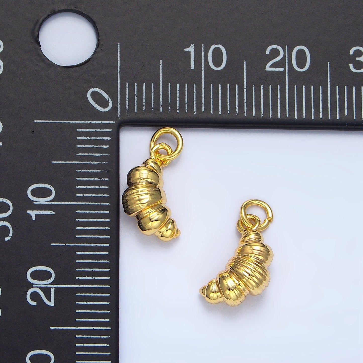 24K Gold Filled Mini Croissant Pastry Multidimensional Minimalist Charm | X599